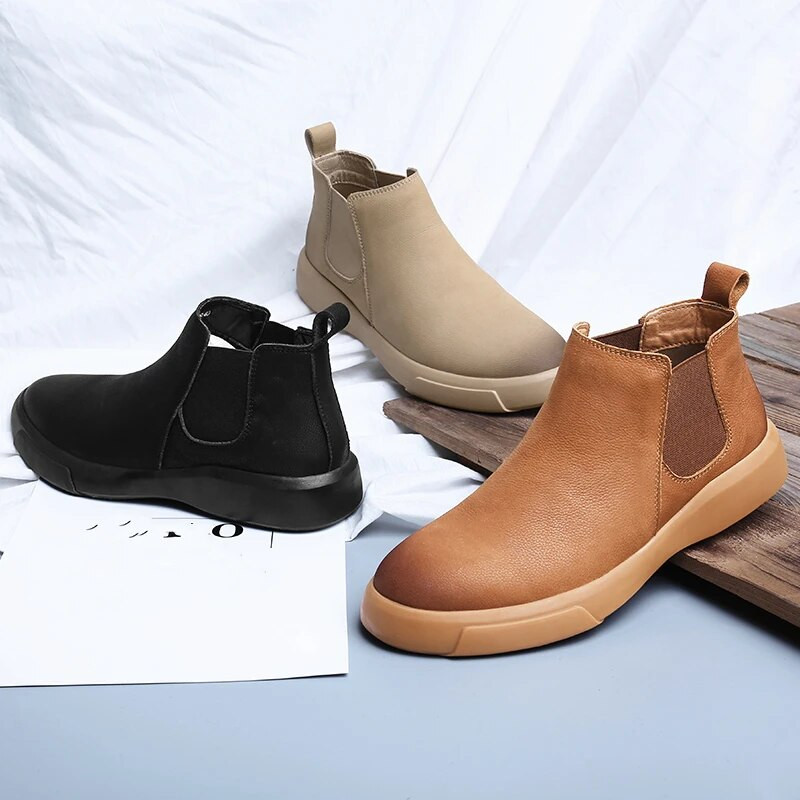 Golden Sapling Vintage Chelsea Boots Μόδα Δερμάτινα Χειμερινά Ανδρικά Παπούτσια Άνετα Leisure Ανδρικά Μποτάκια Κλασικό Επίσημο Παπούτσια