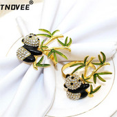 8Gb jauks Pandas bambusa salvešu gredzens Rhinestone salvešu turētāja gredzens kāzu Valentīna banketam Ziemassvētku dzimšanas dienas Pateicības diena