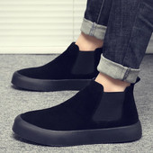 Uued kõrge ülaosaga moesaapad Chelsea meeste saapad Briti vintage nahast saapad meeste vabaaja mustad platvormkingad meestele