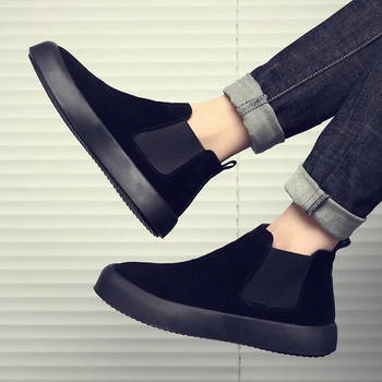 Νέες ψηλές μπότες μόδας Ανδρικές μπότες Chelsea Vintage βρετανικές δερμάτινες μπότες Ανδρικά παπούτσια casual μαύρα ανδρικά παπούτσια
