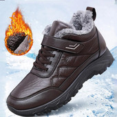 Ανδρικές μπότες Αδιάβροχες μπότες για χιόνι ζεστές γούνες χειμωνιάτικες ανδρικές μπότες βελούδινες μπότες αγκίστρου Αντιολισθητικές δερμάτινες ανδρικές μπότες Pu