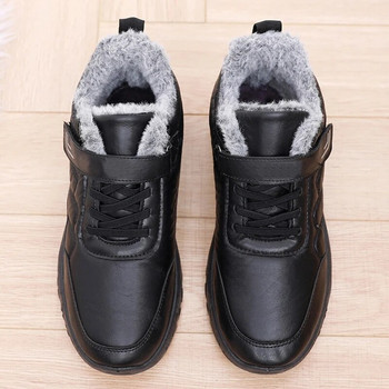 Ανδρικές μπότες Αδιάβροχες μπότες για χιόνι ζεστές γούνες χειμωνιάτικες ανδρικές μπότες βελούδινες μπότες αγκίστρου Αντιολισθητικές δερμάτινες ανδρικές μπότες Pu