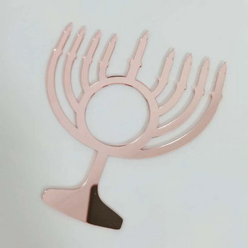 12 τεμ. Hanukkah Candles Εβραϊκή θήκη χαρτοπετσέτας, Ακρυλικό Ισραήλ Jewish Hanukkah Candles Napkin Ring