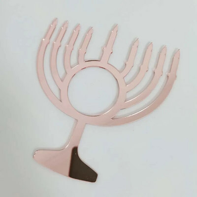 12 τεμ. Hanukkah Candles Εβραϊκή θήκη χαρτοπετσέτας, Ακρυλικό Ισραήλ Jewish Hanukkah Candles Napkin Ring