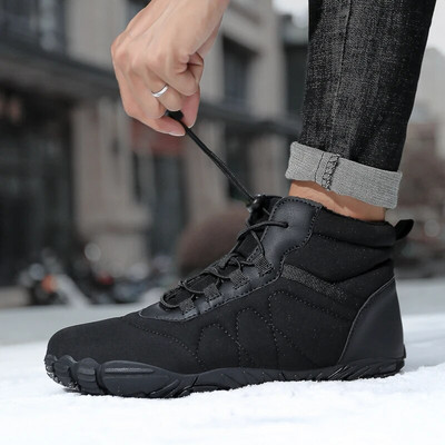 Ūdensizturīgi sniega zābaki vīriešiem silti plīša ziemas puszābaki liela izmēra 36-46 unisex ikdienas kedas āra vīrieša pastaigu apavi Neslīdoši