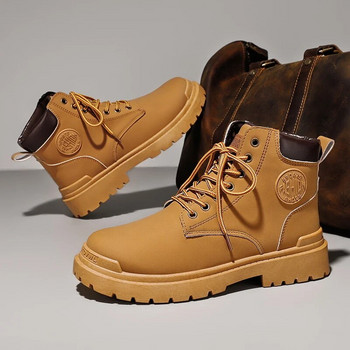 Cowboy Boots Ανδρικά δερμάτινα Martin Boots Work Wear Outdoor Walking Αντιολισθητικά Ανθεκτικά ψηλά παπούτσια πεζοπορίας casual