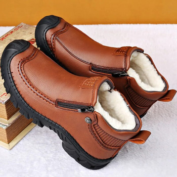 Χειμερινές μπότες από δέρμα προβάτου μάλλινες ανδρικές μπότες χιονιού πιο ζεστές ανδρικές μπότες casual υψηλής ποιότητας αδιάβροχες botas hombre Brand Designer
