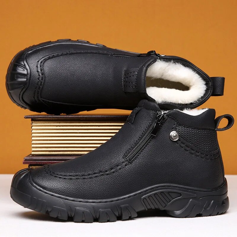 Ziemas aitādas puszābaki Vilnas vīriešu sniega zābaki Siltākie vīriešu ikdienas zābaki Augstas kvalitātes ūdensizturīgi botas hombre Zīmols Designer