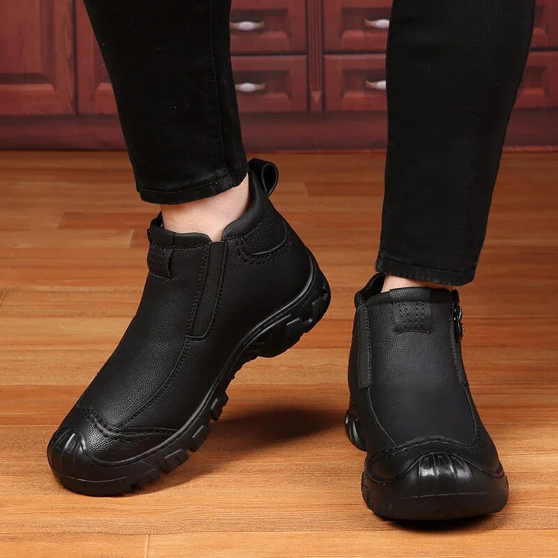 Ziemas aitādas puszābaki Vilnas vīriešu sniega zābaki Siltākie vīriešu ikdienas zābaki Augstas kvalitātes ūdensizturīgi botas hombre Zīmols Designer