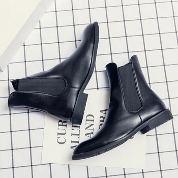 Chelsea Boots Ανδρικές μπότες PU Μαύρες Κλασική Μόδα Business Casual Street Personality Ψηλά slip-on Κομψές κοντές μπότες