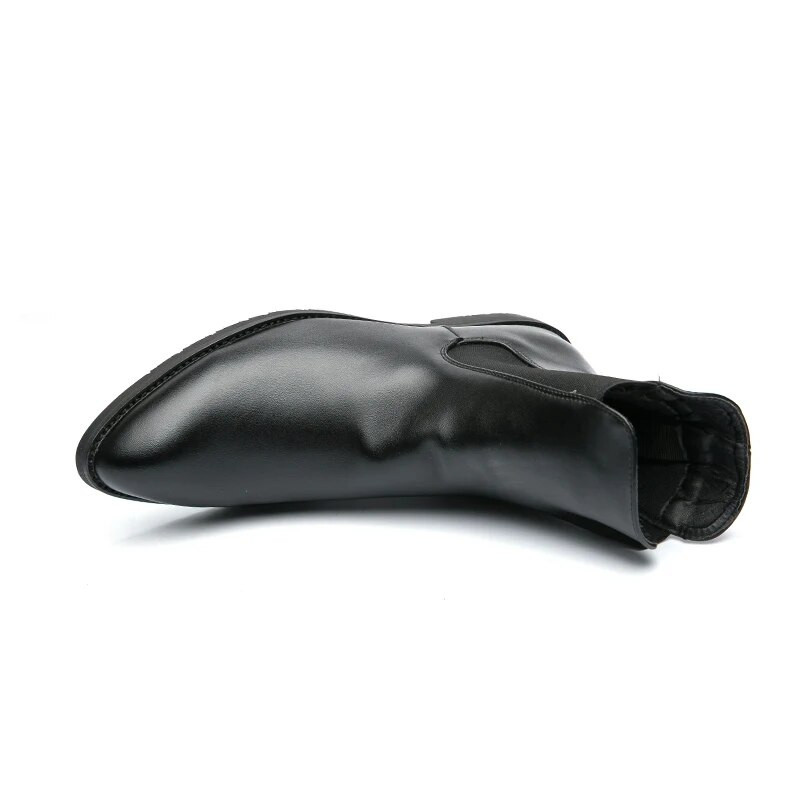 Chelsea zābaki Vīriešu zābaki PU melni klasiski modes biznesa ikdienas ielu personības augstmateriāli, eleganti īsi zābaki