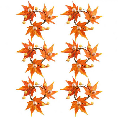 Δαχτυλίδια χαρτοπετσέτας 6 τμχ Στολίδι Μούρα με ρεαλιστική εμφάνιση από ψεύτικο μεταξωτό ύφασμα Αποκριάτικο δαχτυλίδια χαρτοπετσέτας σφενδάμι με λουλούδια για χαρτοπετσέτες Party Su