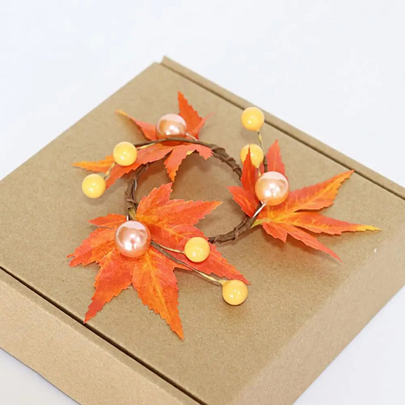 Δαχτυλίδια χαρτοπετσέτας 6 τμχ Στολίδι Μούρα με ρεαλιστική εμφάνιση από ψεύτικο μεταξωτό ύφασμα Αποκριάτικο δαχτυλίδια χαρτοπετσέτας σφενδάμι με λουλούδια για χαρτοπετσέτες Party Su