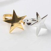 4 X Gold Star salvešu gredzens Metāla salvešu turētājs kāzu viesnīcas vakariņu ballīšu dekorēšanai