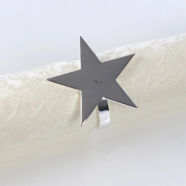 4 X Gold Star salvešu gredzens Metāla salvešu turētājs kāzu viesnīcas vakariņu ballīšu dekorēšanai