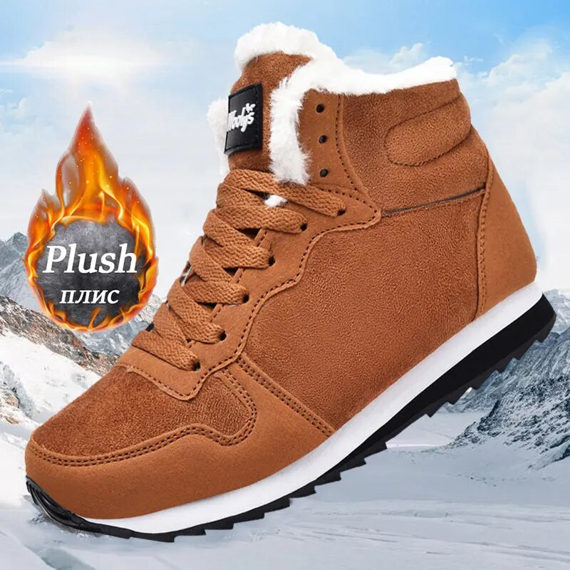 Zīmols Vīriešu Sieviešu Zābaki Plīša Silti Ziemas Sniega Zābaki Ērti Sieviešu Puszābaki Pretslīdes Vīriešu Zābaki Augstas kvalitātes Apavi vīriešiem