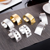 4 X jauns amerikāņu salvešu gredzens no nerūsējošā tērauda 6 stila salvešu turētājs kāzu viesnīcas vakariņu ballīšu dekorēšanai