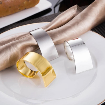 4 X καινούργιο αμερικανικό δαχτυλίδι χαρτοπετσέτας από ανοξείδωτο ατσάλι 6 στυλ θήκη χαρτοπετσέτας για γαμήλια δείπνο ξενοδοχείου