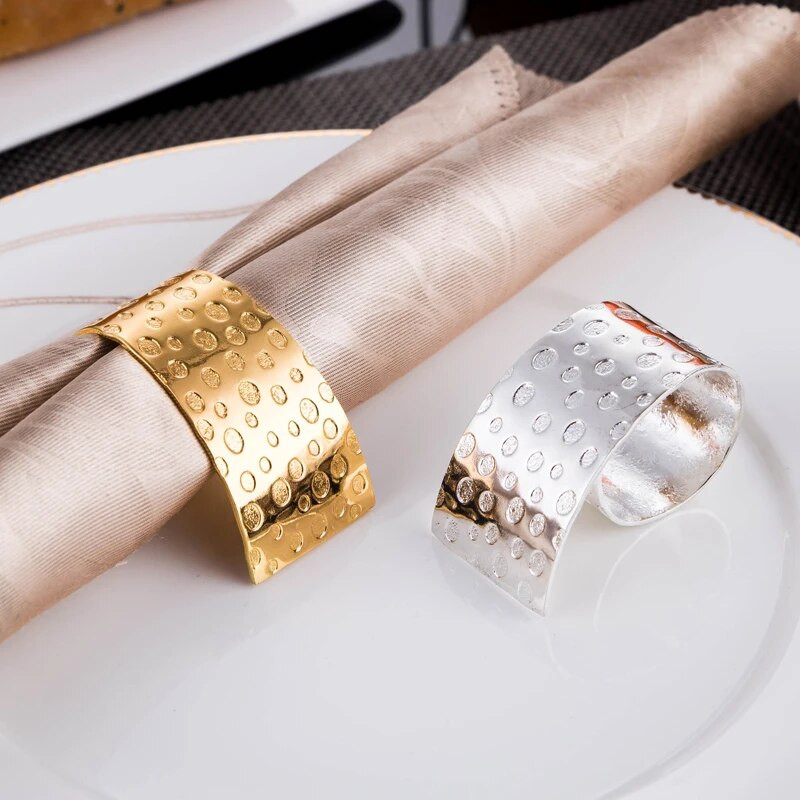 4 X jauns amerikāņu salvešu gredzens no nerūsējošā tērauda 6 stila salvešu turētājs kāzu viesnīcas vakariņu ballīšu dekorēšanai