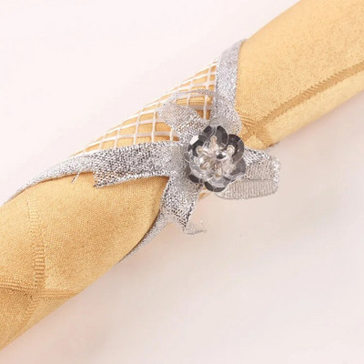 10 X ръчно изработен пръстен за салфетки златен/сребърен държач за салфетки за сватбен хотел Деко за вечеря