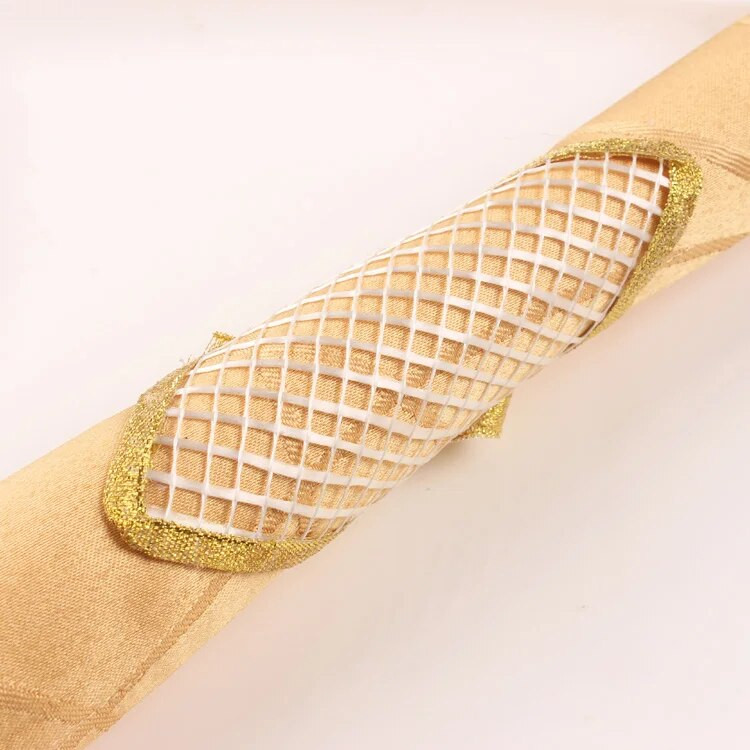 10 X ar rokām darināts salvešu gredzens zelta/sudraba salvešu turētājs kāzu viesnīcas vakariņu ballītei