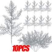 10/5 bucăți sclipici frunze de aur pentru pom de Crăciun pandantiv flori plante artificiale ramuri de pin decor de Crăciun pentru casă