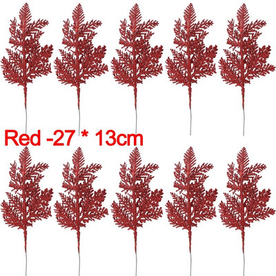 10/5 bucăți sclipici frunze de aur pentru pom de Crăciun pandantiv flori plante artificiale ramuri de pin decor de Crăciun pentru casă
