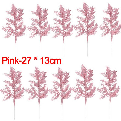 10/5 bucăți sclipici frunze de aur pentru pom de Crăciun pandantiv flori plante artificiale ramuri de pin decor de Crăciun pentru casă