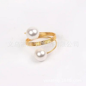 8 X hõbedase/kuldse pärliga salvrätikurõngas metallist salvrätikuhoidja pulmahotelli õhtusöögi peo dekovarustuseks