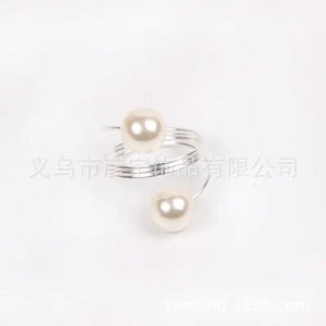 8 X hõbedase/kuldse pärliga salvrätikurõngas metallist salvrätikuhoidja pulmahotelli õhtusöögi peo dekovarustuseks