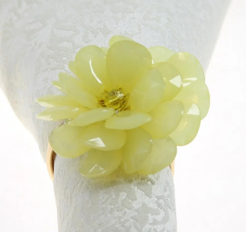 bezmaksas piegāde krelles salvešu gredzens ziedu salvešu turētājs kāzām daudzās krāsās 8 gab