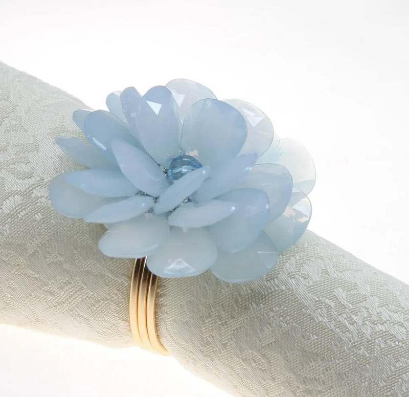 bezmaksas piegāde krelles salvešu gredzens ziedu salvešu turētājs kāzām daudzās krāsās 8 gab