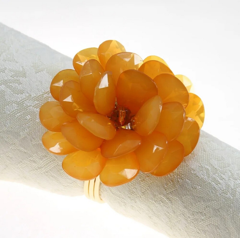 bezmaksas piegāde krelles salvešu gredzens ziedu salvešu turētājs kāzām daudzās krāsās 8 gab