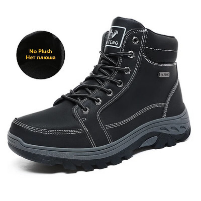 Zīmols ziemas ādas vīriešu zābaki plīša silti vīriešu sniega zābaki āra Neslīdoši pārgājienu zābaki Vīriešu ziemas apavi Vīriešu kedas 39-48 izmērs