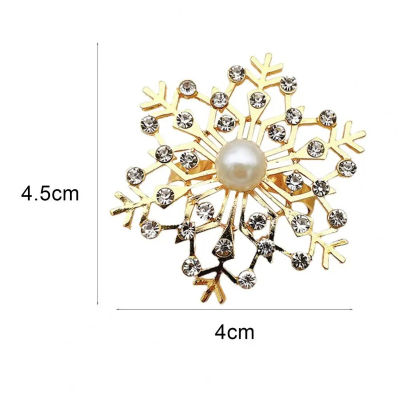 6 tk/komplekt Peened salvrätikurõngad Erksavärvilised kunstpärlikristall-lumehelbest salvrätikuklambrihoidja jõulutarbed