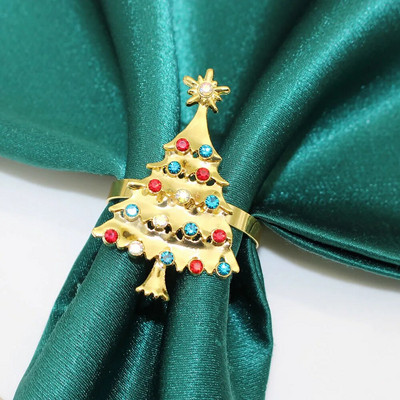 6 tk. Jõulusalvräti sõrmused Rhinestone Deer Snowflake Salvrätisõrmuse hoidja jõulupulmapeo õhtusöögilauakaunistus HWC46