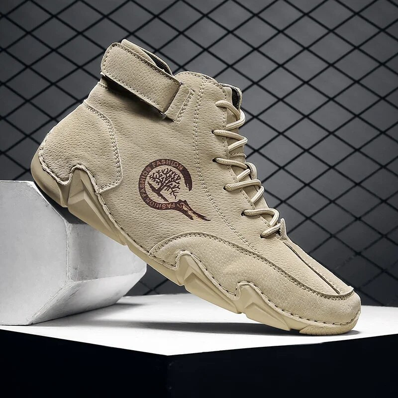 2023. gada jauni vīriešu zābaki, ikdienas ādas luksusa čības, luksusa kurpes vīriešiem, motociklu puszābaki apavos