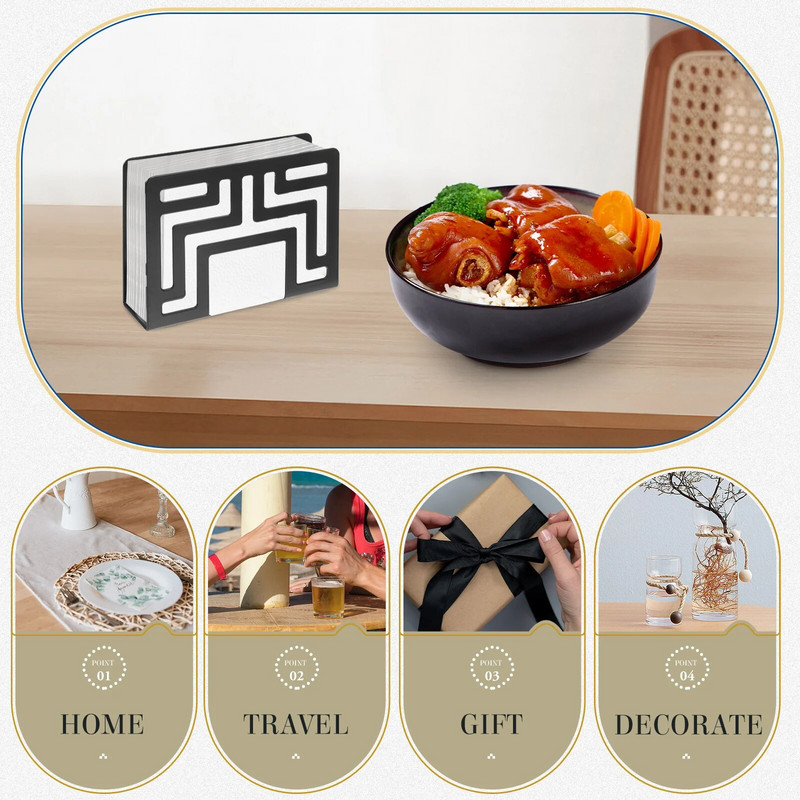 Salvešu turētāja statīvs galds salvešu papīra uzglabāšanas turētāji dozatoru statīvs virtuves dvieļu modernais organizators galda virsmas paplāte metāla doba