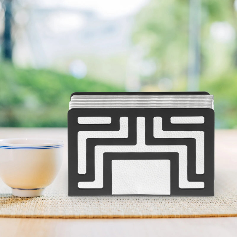 Salvešu turētāja statīvs galds salvešu papīra uzglabāšanas turētāji dozatoru statīvs virtuves dvieļu modernais organizators galda virsmas paplāte metāla doba