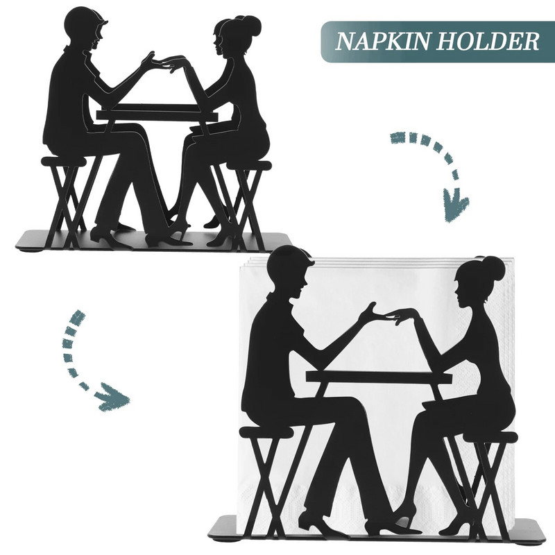 Sebpapír tároló állvány Asztali szalvéták Állványtartó Papír Fém Tartók Kovácsoltvas Nagy Lovers Bar