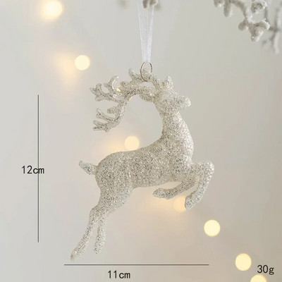 Fehér karácsonyi csillogó medál karácsonyfa függő díszek Angyallány Pentagram karácsonyi medál Boldog karácsonyt dekoráció otthonra