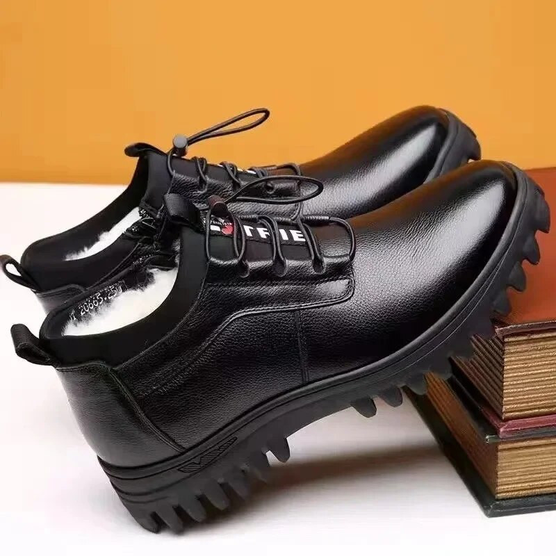 Ανδρικά χειμερινά δερμάτινα παπούτσια Νέα μόδα βελούδινα ζεστά άνετα αντιολισθητικά επαγγελματικά βαμβακερά παπούτσια Outdoor Casual μπότες χιονιού Vacation