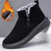Мъжки ботуши Зимни обувки Топли кожени ботуши за сняг Ботуши Мъжки зимни ботуши Плюшени зимни маратонки Памучни ботуши с голям размер