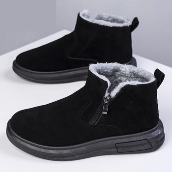 Мъжки ботуши Зимни обувки Топли кожени ботуши за сняг Ботуши Мъжки зимни ботуши Плюшени зимни маратонки Памучни ботуши с голям размер