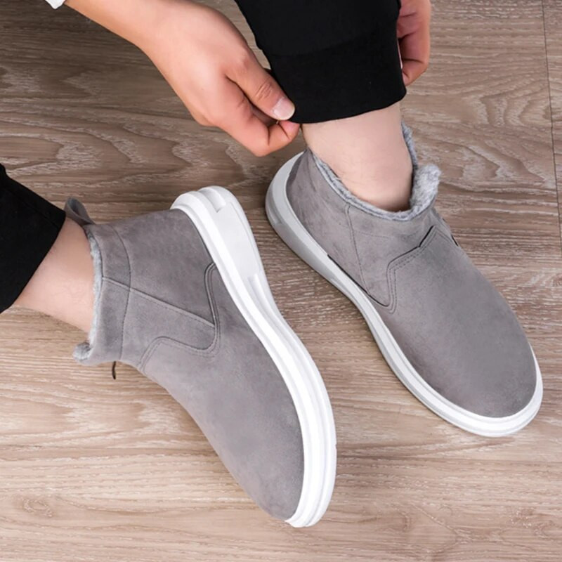 Мъжки ботуши Зимни обувки Топли кожени ботуши за сняг Ботуши Мъжки зимни ботуши Плюшени зимни маратонки Памучни ботуши с голям размер