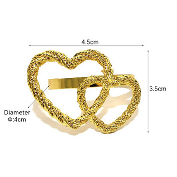 6 τμχ Δαχτυλίδι σε σχήμα καρδιάς για την Ημέρα του Αγίου Βαλεντίνου Μεταλλικό δαχτυλίδι θήκης για χαρτοπετσέτα για δείπνο ξενοδοχείου Διακόσμηση τραπεζιού για δείπνο γάμου