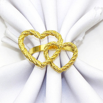 6 τμχ Δαχτυλίδι σε σχήμα καρδιάς για την Ημέρα του Αγίου Βαλεντίνου Μεταλλικό δαχτυλίδι θήκης για χαρτοπετσέτα για δείπνο ξενοδοχείου Διακόσμηση τραπεζιού για δείπνο γάμου