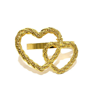 6gab Sirds formas salvešu gredzeni Valentīna dienas metāla salvešu turētāja gredzens viesnīcas banketu kāzu vakariņu ballīšu galda dekorēšanai