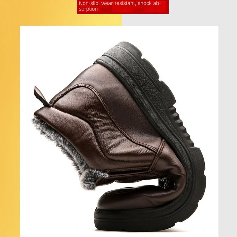 Vīriešu zābaki Augstas kvalitātes puszābaki Vīriešu vieglie vīriešu ikdienas apavi Ziemas silti kažokādas darba apavi vīriešiem āra Zapatos De Hombre