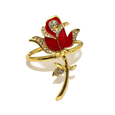 8Gb. Ziedu salvešu gredzeni Rožu salvešu gredzenu turētāja galda dekors kāzu Pateicības dienas banketam Ziemassvētku dzimšanas dienas ballītei ERW20